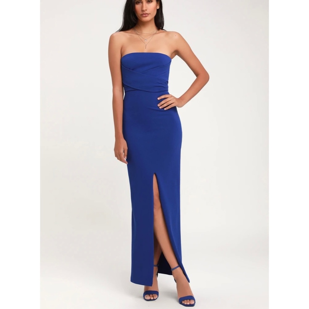 Lulu’s Own The Night Royal Blue Maxi Dress Size XL